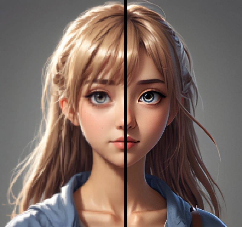 AI 超解像（粗い画像を綺麗に拡大）