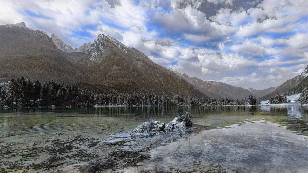 Cambiar una foto de verano a invierno Muestra después