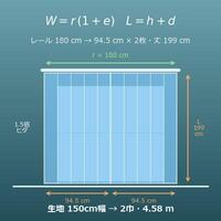 カーテンのサイズ計算機（仕上がり幅・丈・ヒダ倍率から生地の必要量）