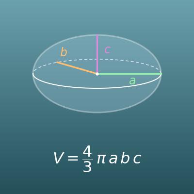 Ellipsoid Volume Calculator (V = 4/3 πabc)