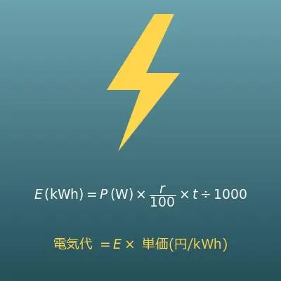電気代計算機（消費電力からの電気使用量・電気代）
