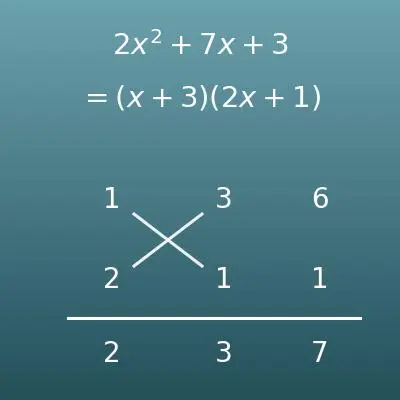 因数分解計算機（二次式・たすき掛けの筆算表示）