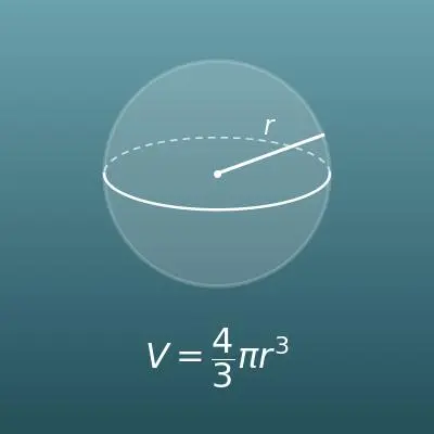 球の体積計算機（V ＝ 4/3 × π × 半径の3乗）
