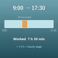 Work Hours Calculator (Hours Between Two Times, Minus Breaks)