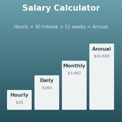 Salary Calculator (Hourly, Daily, Weekly, Monthly and Annual Pay)