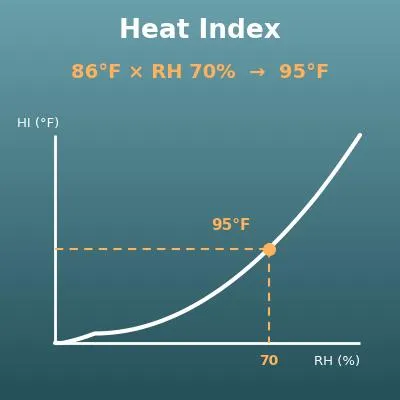 Heat Index Calculator (Feels-Like Temperature from Temperature and Humidity)