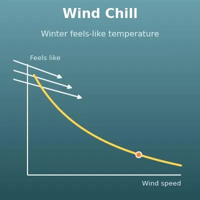 Wind Chill Calculator (Winter Feels-Like Temperature from Wind Speed)