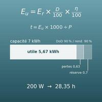 Calcul de la capacité d’une batterie domestique (kWh nécessaires et autonomie en cas de coupure ou la nuit)