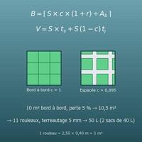 Calcul de gazon en rouleau (rouleaux, m² et terreau)
