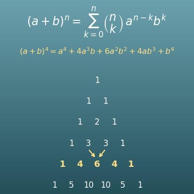 Formule du binôme de Newton (développement, coefficient d’un terme, triangle de Pascal)