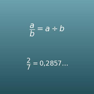 Convertir une fraction en nombre décimal (numérateur ÷ dénominateur)