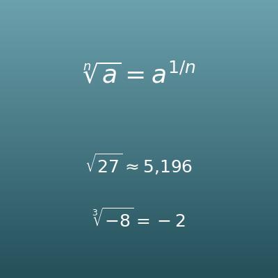 Calcul de racine (racine carrée, racine cubique, racine n-ième)