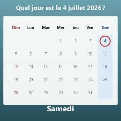 Quel jour de la semaine ? (calcul du jour d’une date)