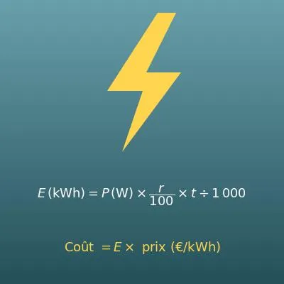 Calcul de consommation électrique d’un appareil (kWh et coût)