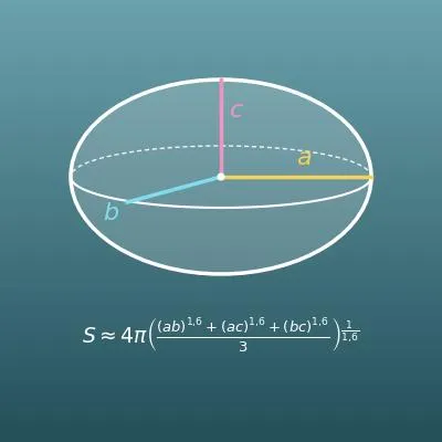 Aire d’un ellipsoïde (formule approchée de Thomsen)