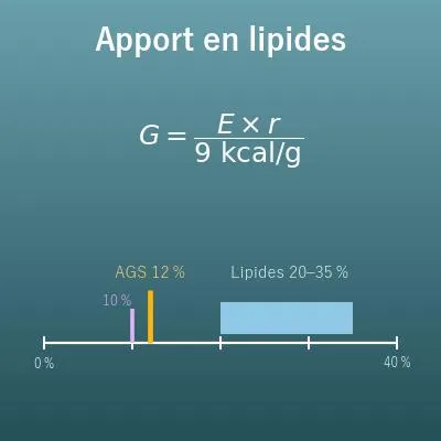Calcul de l’apport en lipides (lipides et acides gras saturés par jour)