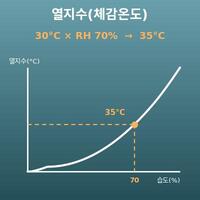 열지수 계산기(기온과 습도로 여름 체감온도 계산)