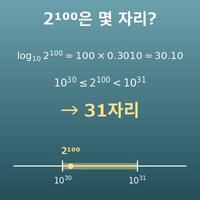 상용로그 자릿수 계산기(2의 100제곱은 몇 자리?·최고 자리의 숫자)
