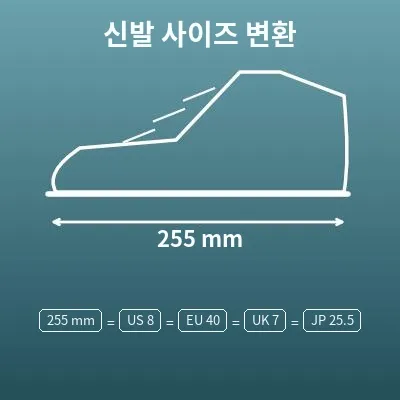 신발 사이즈 변환(mm ⇔ US·EU·UK·일본·중국)